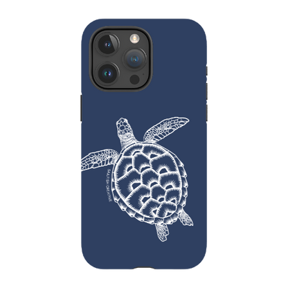 iPhone Tough Phone Case - Turtle Outline Navy - Sailfish Creative