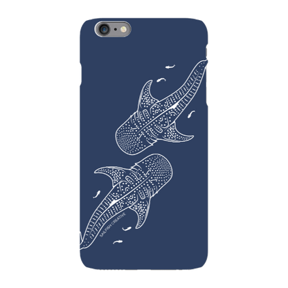 iPhone Snap Phone Case - Whale Sharks Outline Navy - Sailfish Creative