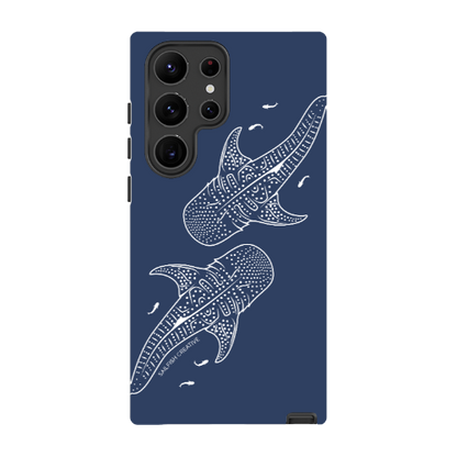 Samsung Tough Case - Whale Sharks Outline Navy - Sailfish Creative