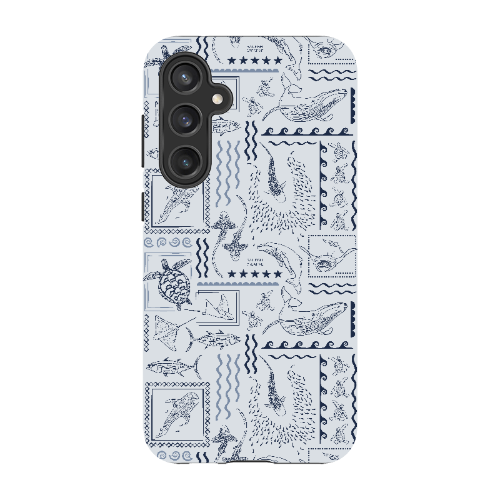 Samsung Tough Case - Busy Print Overcast Blue