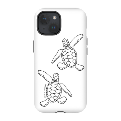 iPhone Tough Phone Case - Turtle Hatchlings Outline - Sailfish Creative
