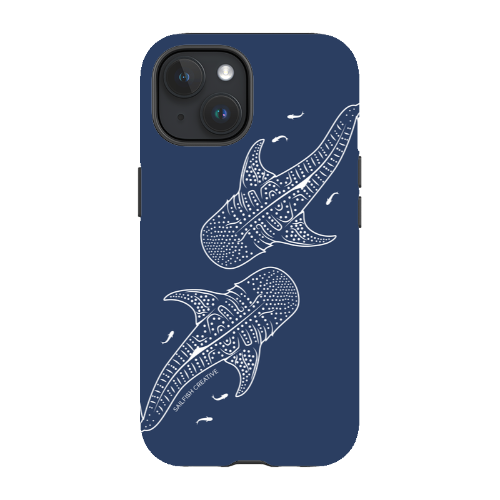 iPhone MagSafe Tough Case - Whale Sharks Outline Navy - Sailfish Creative