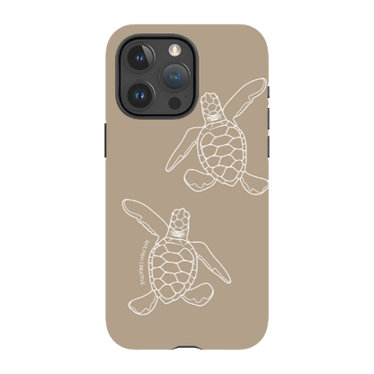 iPhone Tough Phone Case - Turtle Hatchlings Outline Natural - Sailfish Creative