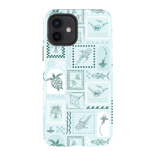 iPhone Tough Phone Case - Arches Print Teal