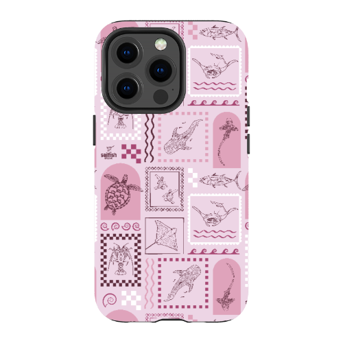 iPhone MagSafe Tough Phone Case - Arches Print Orchid