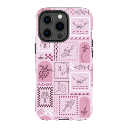 iPhone MagSafe Tough Phone Case - Arches Print Orchid