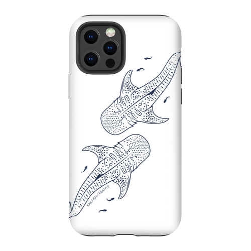 iPhone Tough Phone Case - Whale Sharks Outline - Sailfish Creative