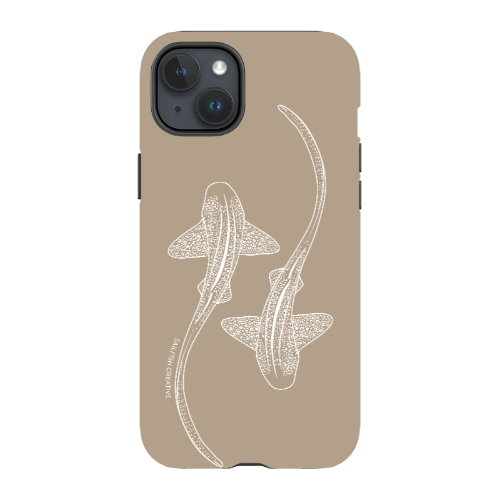 iPhone Tough Phone Case - Leopard Sharks Outline Natural - Sailfish Creative
