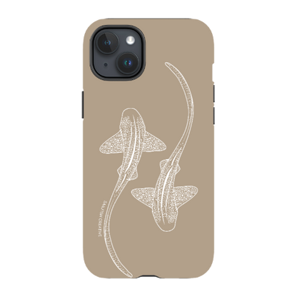 iPhone Tough Phone Case - Leopard Sharks Outline Natural - Sailfish Creative