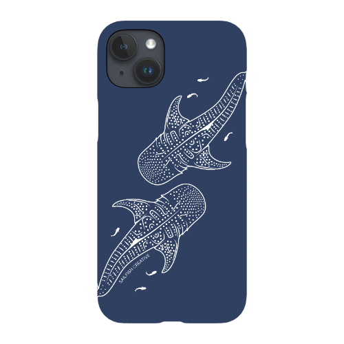 iPhone Snap Phone Case - Whale Sharks Outline Navy - Sailfish Creative