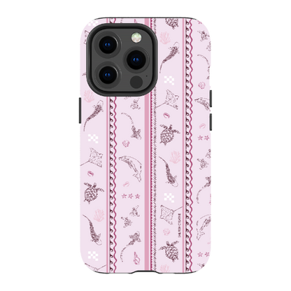 iPhone MagSafe Tough Phone Case - Candy Stripes Orchid