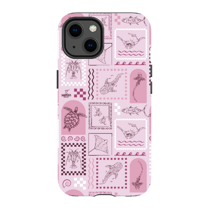 iPhone MagSafe Tough Phone Case - Arches Print Orchid