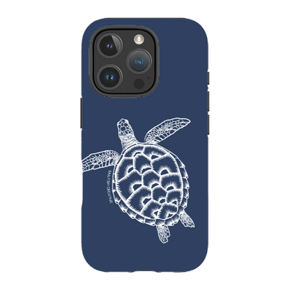 iPhone Tough Phone Case - Turtle Outline Navy - Sailfish Creative