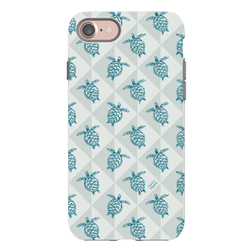 iPhone Tough Phone Case - Turtle Diamonds Coastal Storm
