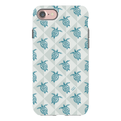 iPhone Tough Phone Case - Turtle Diamonds Coastal Storm