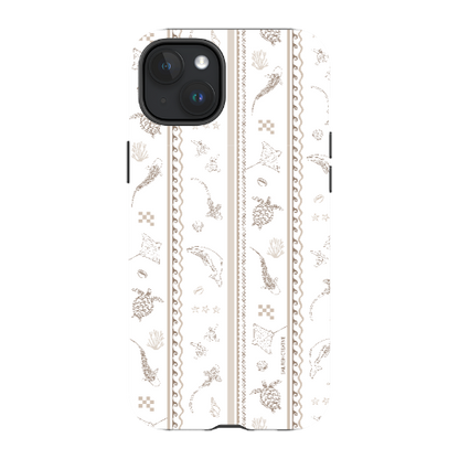 iPhone MagSafe Tough Phone Case - Candy Stripes Beige