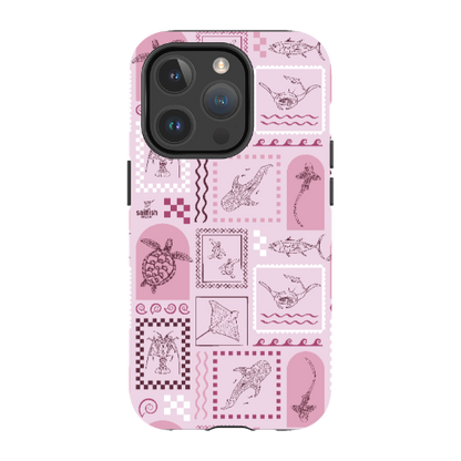 iPhone MagSafe Tough Phone Case - Arches Print Orchid