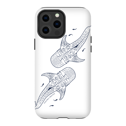 iPhone Tough Phone Case - Whale Sharks Outline - Sailfish Creative