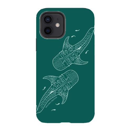 iPhone Tough Case - Whale Sharks Outline Emerald