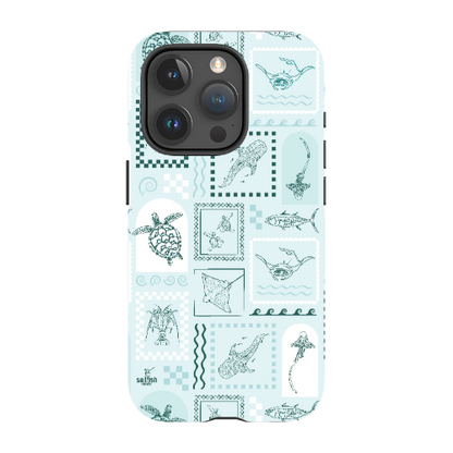 iPhone Tough Phone Case - Arches Print Teal