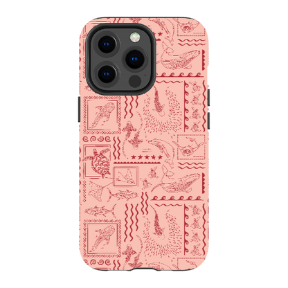 iPhone MagSafe Tough Phone Case - Busy Print Coral