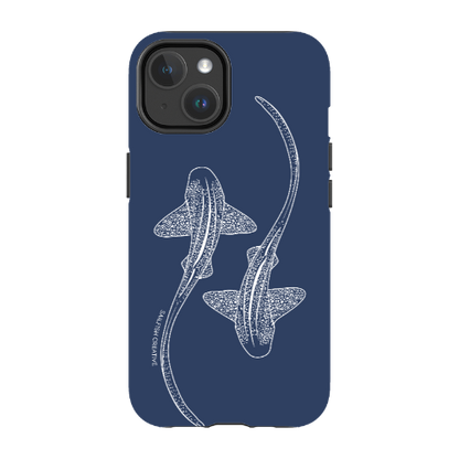 iPhone MagSafe Tough Case - Leopard Shark Outline Navy - Sailfish Creative