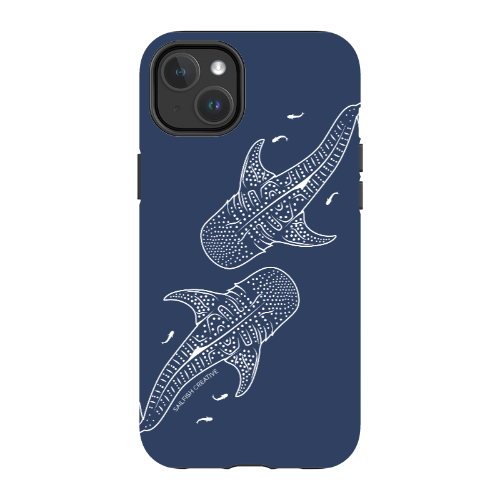 iPhone MagSafe Tough Case - Whale Sharks Outline Navy - Sailfish Creative