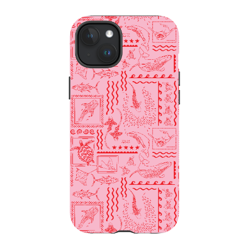 iPhone MagSafe Tough Phone Case - Busy Print Pink