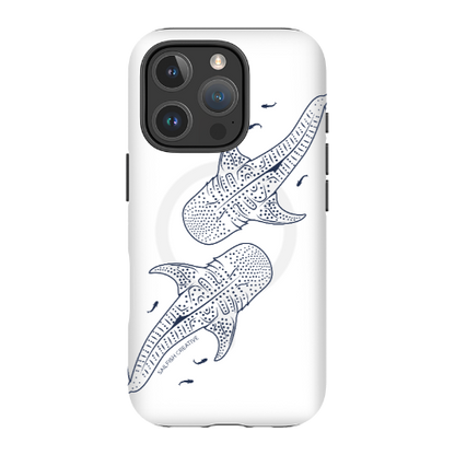iPhone MagSafe Tough Case - Whale Sharks Outline - Sailfish Creative