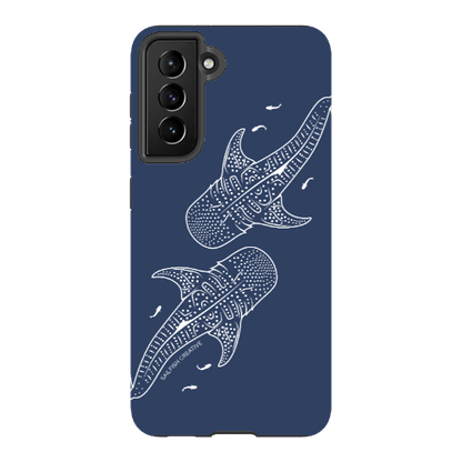 Samsung Tough Case - Whale Sharks Outline Navy - Sailfish Creative