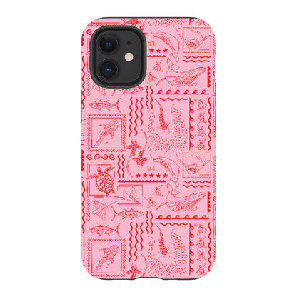 iPhone Tough Phone Case - Busy Print Pinks