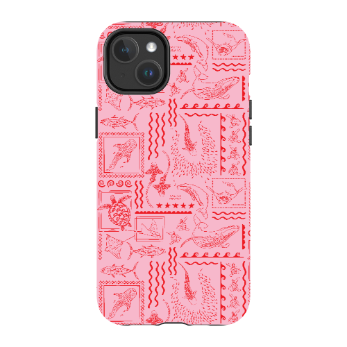 iPhone MagSafe Tough Phone Case - Busy Print Pink