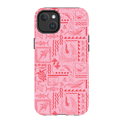 iPhone MagSafe Tough Phone Case - Busy Print Pink