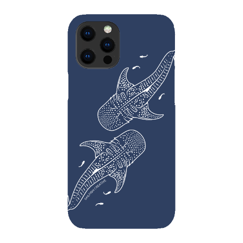 iPhone Snap Phone Case - Whale Sharks Outline Navy - Sailfish Creative