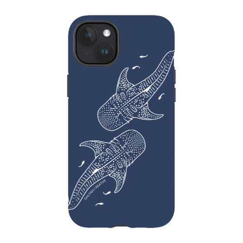 iPhone MagSafe Tough Case - Whale Sharks Outline Navy - Sailfish Creative