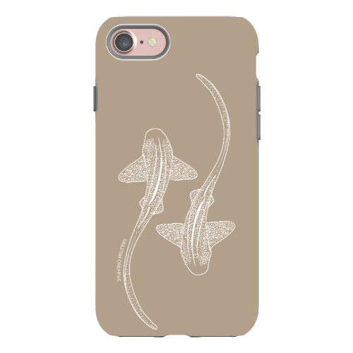 iPhone Tough Phone Case - Leopard Sharks Outline Natural - Sailfish Creative