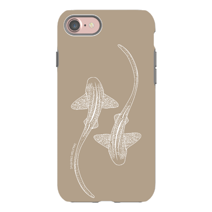 iPhone Tough Phone Case - Leopard Sharks Outline Natural - Sailfish Creative