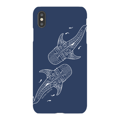 iPhone Snap Phone Case - Whale Sharks Outline Navy - Sailfish Creative
