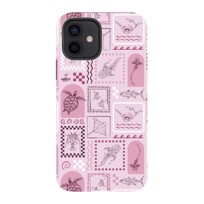 iPhone Tough Phone Case - Arches Print Orchid