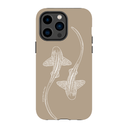 iPhone Tough Phone Case - Leopard Sharks Outline Natural - Sailfish Creative