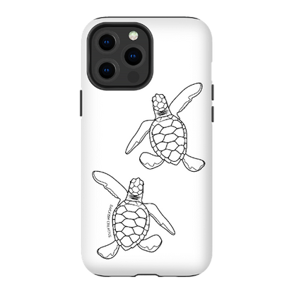 iPhone Tough Phone Case - Turtle Hatchlings Outline - Sailfish Creative