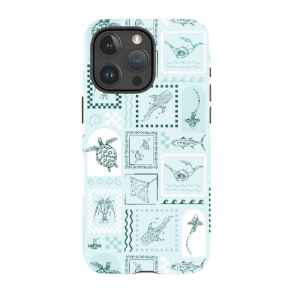 iPhone Tough Phone Case - Arches Print Teal