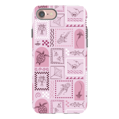 iPhone Tough Phone Case - Arches Print Orchid