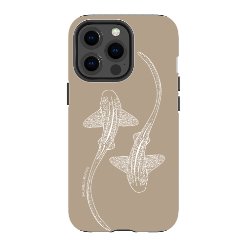 iPhone Tough Phone Case - Leopard Sharks Outline Natural - Sailfish Creative