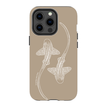 iPhone Tough Phone Case - Leopard Sharks Outline Natural - Sailfish Creative