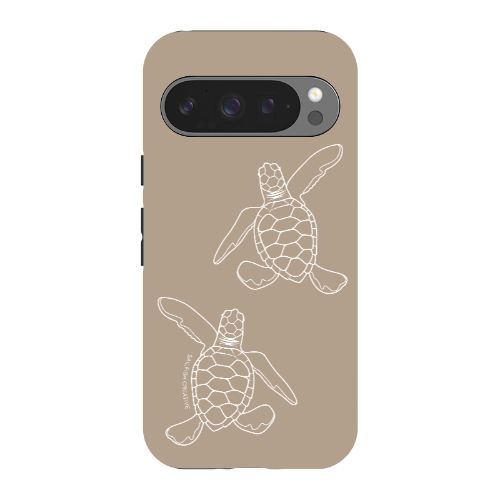 Google Pixel Tough Phone Case - Turtle Hatchlings Outline Natural