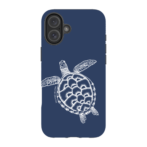 iPhone Tough Phone Case - Turtle Outline Navy - Sailfish Creative