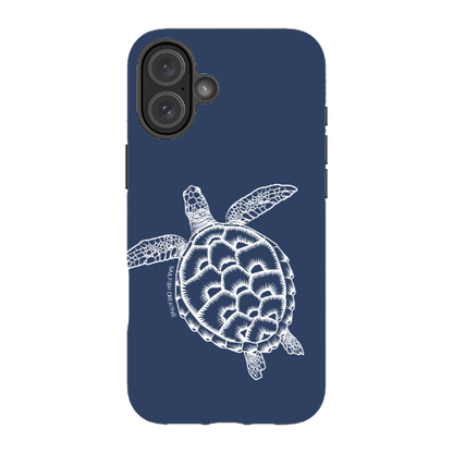 iPhone Tough Phone Case - Turtle Outline Navy - Sailfish Creative