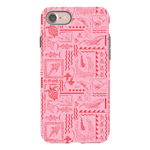 iPhone Tough Phone Case - Busy Print Pinks