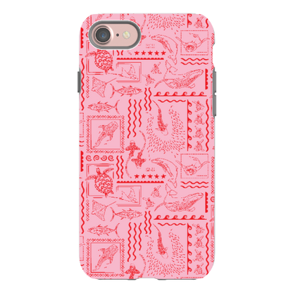 iPhone Tough Phone Case - Busy Print Pinks